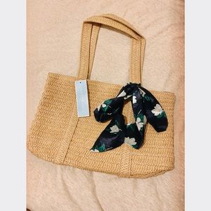 Draper James Woven Rattan Tote Bag